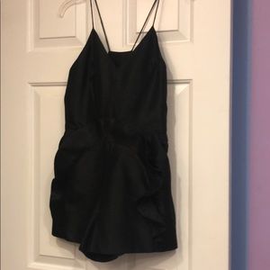 Cameo ruffle black romper